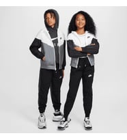 Sportswear Windrunner Kapüşonlu Su Geçirmez Ceket Beyaz-Gri-Siyah'