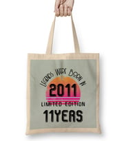 2011 Birthday Gift - Made, Born in 2011 Gift - 11 Year Old Birthday    Gift Vintage Style Bez Çanta Uzun Saplı