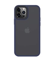 iPhone 12 Pro Max Kılıf Kenarları Renkli Arkası Mat Kılıf (Lacivert)