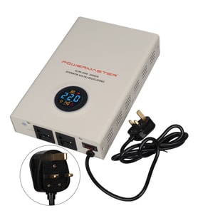 Powermaster SLIM-2000 Otomatik 2000VA Kombi Voltaj Regülatörü (İngiliz Fişli Ve Evrensel Çoklu Soketli)
