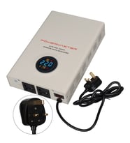 Powermaster SLIM-2000 Otomatik 2000VA Kombi Voltaj Regülatörü (İngiliz Fişli Ve Evrensel Çoklu Soketli)