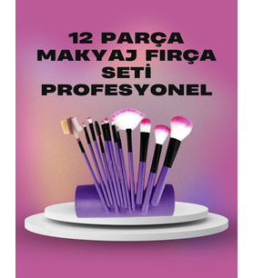 12 Parça Yumuşak Kıllı Makyaj Fırçası Seti Yüz ve Göz Makyajına Uygun Profesyonel Kullanım