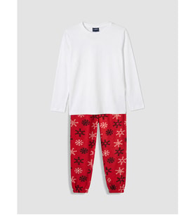 LC WAIKIKI Kırmızı Yılbaşı Temalı Kız Çocuk Pijama Takımı