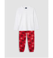 LC WAIKIKI Kırmızı Yılbaşı Temalı Kız Çocuk Pijama Takımı