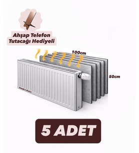5 Adet Kalorifer Peteği Radyatör Petek Arkası Folyo Kaplı Polietilen Sünger Isı Yalıtım Levhası (Gri)