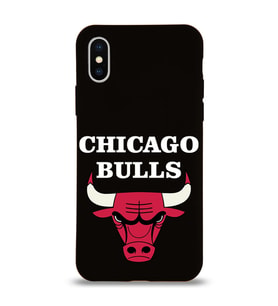 Apple iPhone XS Uyumlu Lansman Kılıf Chicago Bulls Tasarımlı Altı Kapalı İçi Kadife Kaplı  Kapak (Şeffaf)