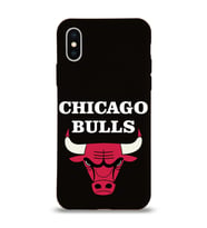 Apple iPhone XS Uyumlu Lansman Kılıf Chicago Bulls Tasarımlı Altı Kapalı İçi Kadife Kaplı  Kapak (Şeffaf)