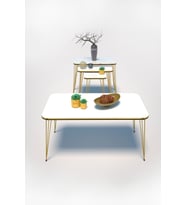 Zigon Sehpa Kr Ve Orta Sehpa Kr Set Çift Gold Beyaz Tel 1111
