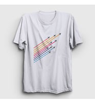 Presmono Unisex Beyaz Show Pilot Airplane Uçak T-Shirt 411558tt (Beyaz)