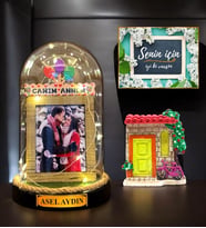 Kişiye Özel Işıklı Fanus & Magnet  CANIM ANNEM Temalı İsimli ve Fotoğraflı  Büyük Boy
