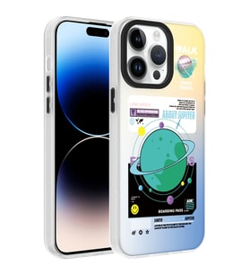 Apple iPhone 14 Pro Kılıf Desenli Zore Dragon Sert Kılıf Gezegen