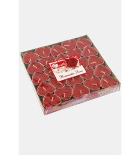 50 Adet Kalp Tealight Mum