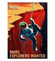 Nasa Mars Seyahat Retro Posteri Tablo Ahşap Poster Dekoratif