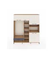 Hyperion Dolap 11 Raflı Tek Çekmeceli 7 Kapaklı 220x44x243 Çam-Aytaşı/Antrasit