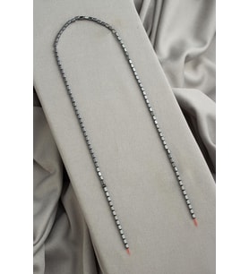 Hematit Doğal Taş Parlak Füme Dikdörtgen Kesim 2x4mm Dizi