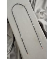 Hematit Doğal Taş Parlak Füme Dikdörtgen Kesim 2x4mm Dizi