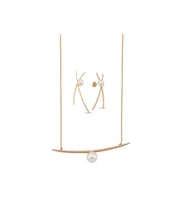 Doğal İncili Küpe Kolye İkili Set (Rose)
