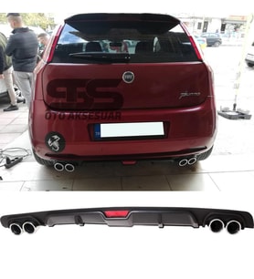Fiat Punto Difüzör Arka Tampon Eki 4 Egzoz Çıkışlı Siyah