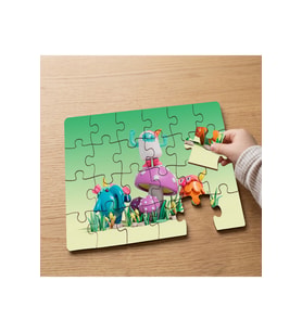 Canavarların Renkli Dünyası Tasarımlı 24 Parça Ahşap Çocuk Puzzle MPK0016