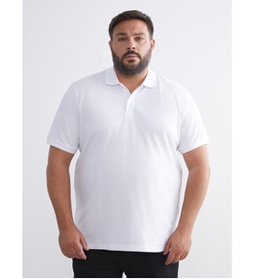 LCWAIKIKI Classic Beyaz Büyük Beden Polo Yaka Pike Erkek Tişört