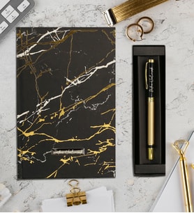Kişiye Özel Desenli Defter & Kişiye Özel Metal Roller Kalem Hediye Seti