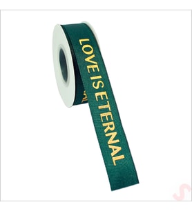 Grogren Kurdele Eternal Altın Baskılı, 2,5cm x 23mt - Yeşil