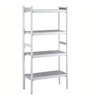 Electrolux Professional Düz Etejer Seti, Aluminyum Ayaklı, 4 Raflı, Her Raf Demonte Polietilen Tabletlerden Oluşur, Tabletler Bulaşık Makinesinde Yıkanabilir - 475x1394 Mm, H=1700 Mm BLS1394