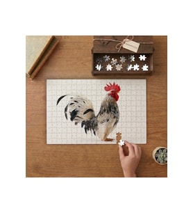 Renkli Horoz Tasarımı 240 parça Ahşap Puzzle Ahşap Kutuda MP05005