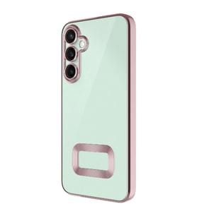 Samsung Galaxy A56 Uyumlu Kılıf Kamera Korumalı Logo Gösteren Zore Omega Kapak (Rose Gold Altın)
