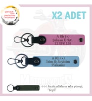 Hız Tutkunlarına, İsim Plaka ve A Rh (+) Kan Grubu Yazılı x2 Anahtarlık, Hediyelik, Mavi-Pembe-Ysl