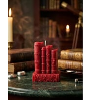 Mumelia Candles Kitaplık Figür - Doğal Soya Dekoratif Mum - Kırmızı
