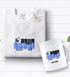 BK Gift Kişiye Özel Baba Adayı Tasarımlı Beyaz Tişört ve Kupa Seti-5 (Model 1)