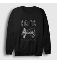 Presmono Unisex Siyah Cannon AC/DC Sweatshirt 6137tt