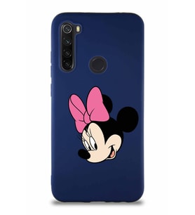 Xiaomi Redmi Note 8 Soft Premier Kapak Minnie Mouse-B Tasarımlı Silikon Kılıf - Lacivert (Şeffaf)