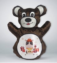 BK Gift Sevimli İnek Tasarımlı Kahverengi Ayıcık Yastık-1