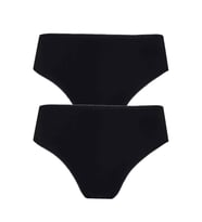 2li Kadın Orta Yüksek Bel Bikini İnce Lastik Pamuklu Ekonomik (Siyah)