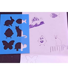3D Baskı Hayvan Figürleri Çizim Şablonu - Çoklu Desen Kalıbı - Mavi