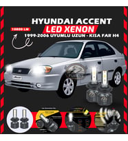 Hyundai Accent Admira 1999-2006 Uzun-Kısa Far Uyumlu Şimşek Etkili Led Xenon Premium Series H4