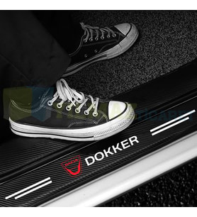 Dacia Dokker Logo Karbon Kapı Eşiği Koruma Araba Etiket Oto Sticker Yapıştırma 4 Parça
