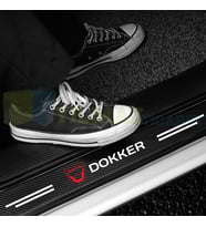 Dacia Dokker Logo Karbon Kapı Eşiği Koruma Araba Etiket Oto Sticker Yapıştırma 4 Parça