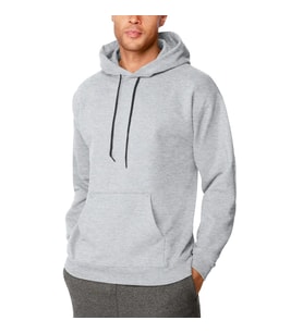 Erkek 3 İplik Pamuklu Kapüşonlu Cepli Oversize Hoodie Sweatshirt - Gri