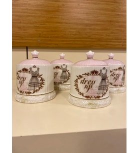 BAHARAT TAKIMI 4'LÜ PORSELEN VAKUMSUZ KAPAK MİNİBOY PEMBE