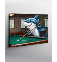 Kanvas Tablo Köpekbalığı Bilardo Ustası