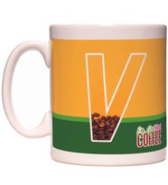 V Harfi Ok But First Coffee Kafein Kahve Tasarım  Harfli Kupa Bardak