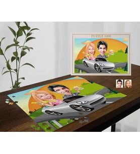BK Gift Kişiye Özel Sevgililer Karikatürlü 1000 Parça Profesyonel Puzzle-21