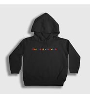 Presmono Unisex Çocuk Siyah Treat People With Kindness V2 Harry Styles Kapüşonlu Sweatshirt 318968tt