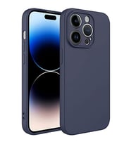 Coverzone Apple iPhone 14 Pro Max ?le Uyumlu K?l?f Z-Mara Lansman Vieri Tam Koruma Arka Kapak Kamera Koruma �?k?nt?l? P�r�zs�z Y�zey Lacivert