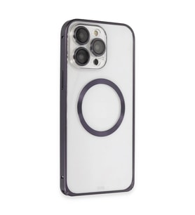 Joko Apple İphone 14 Pro Kılıf Metal Bumper Magneticsafe Kapak - Derin Mor