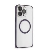 Joko Apple İphone 14 Pro Kılıf Metal Bumper Magneticsafe Kapak - Derin Mor