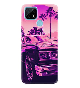 Realme C11 C21 C21Y C25Y C11 2021 Kılıf Desemli Silikon Mor Araba 1711